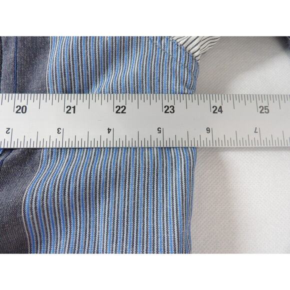 Mecca Since Day One Shirt Mens XL Western Stripes Blue Collar Button Down - Picture 11 of 13